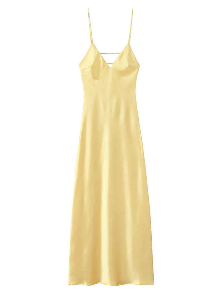 Bubble Satin Blend Sling Dress
