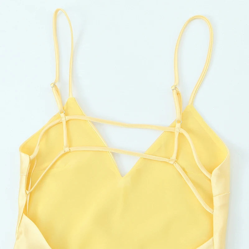 Bubble Satin Blend Sling Dress