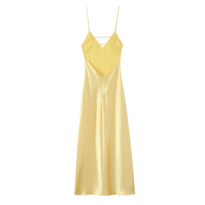 Bubble Satin Blend Sling Dress
