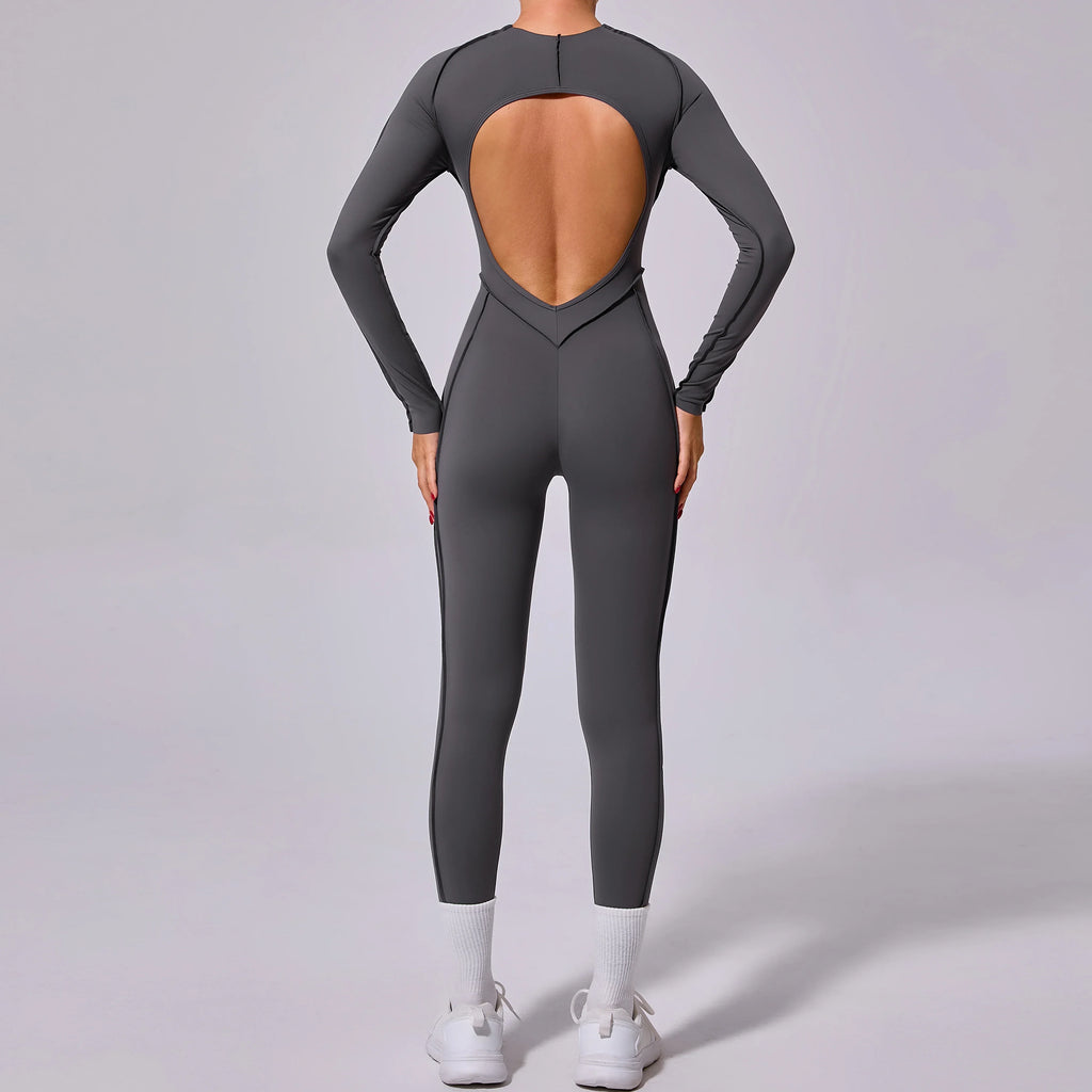 Long Sports Jumpsuit Sleeveless Gym Set