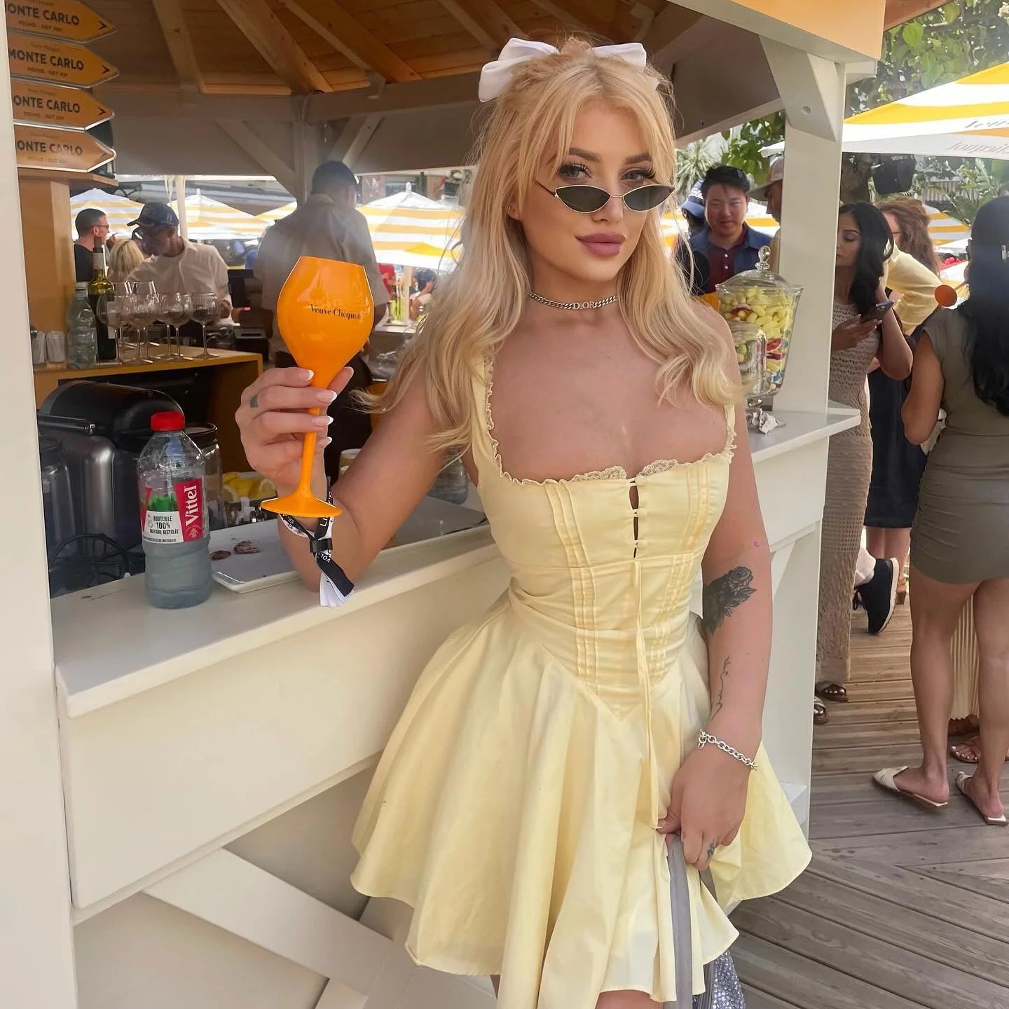 Ming  Yellow Line Dress