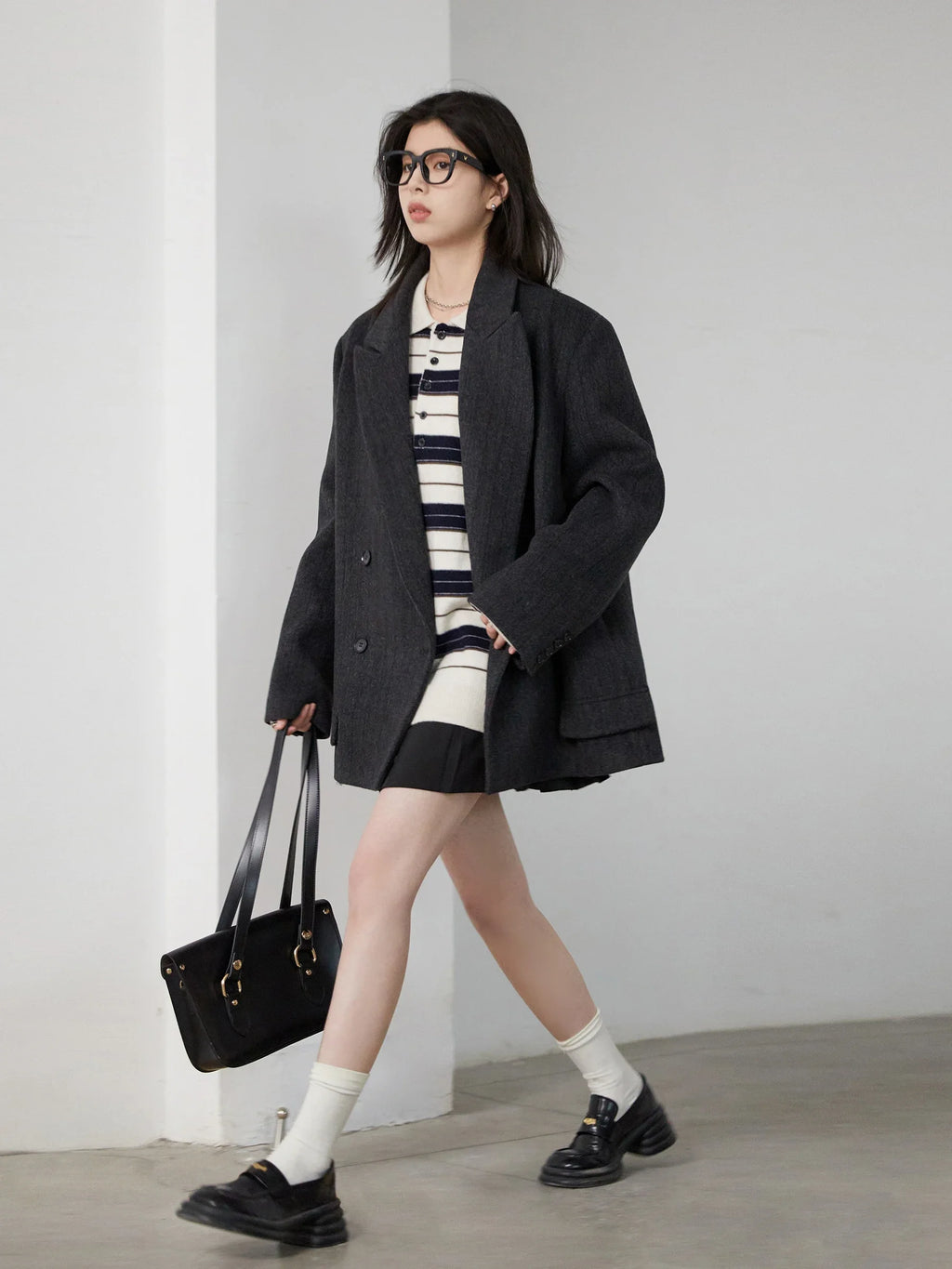 CHIC  Women Woolen Blazer Loose