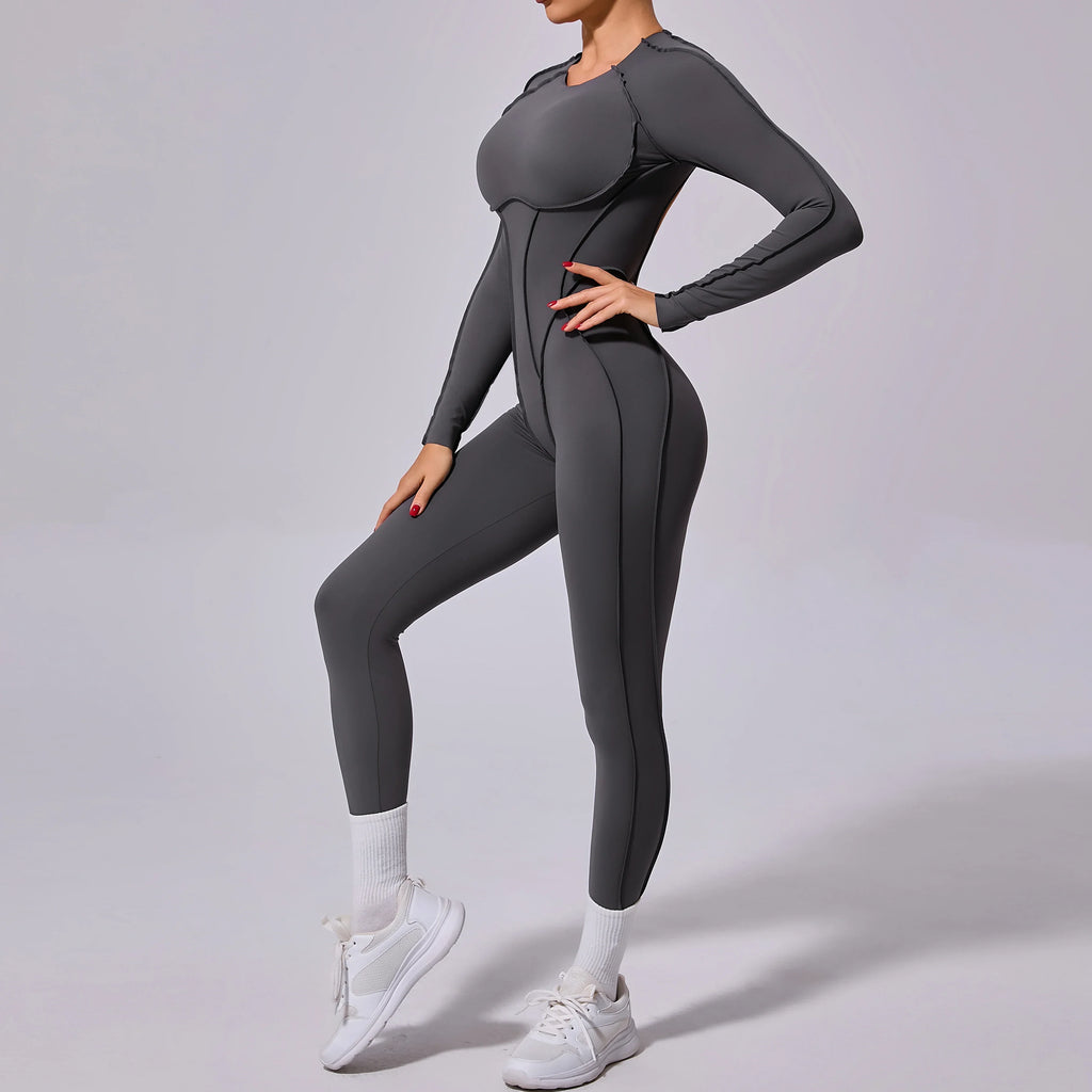 Long Sports Jumpsuit Sleeveless Gym Set