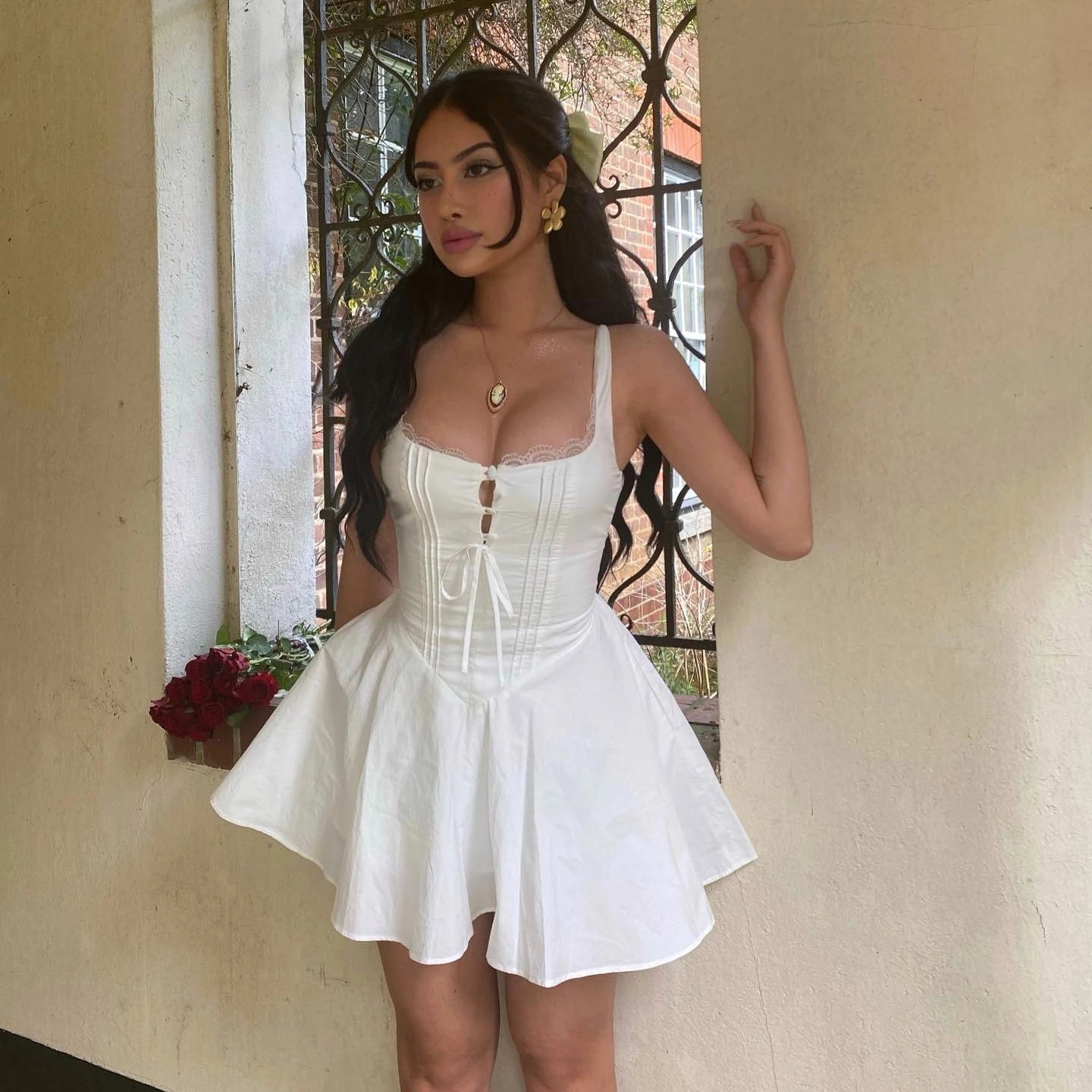 Ming  Yellow Line Dress