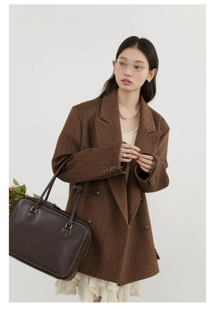 CHIC  Women Woolen Blazer Loose