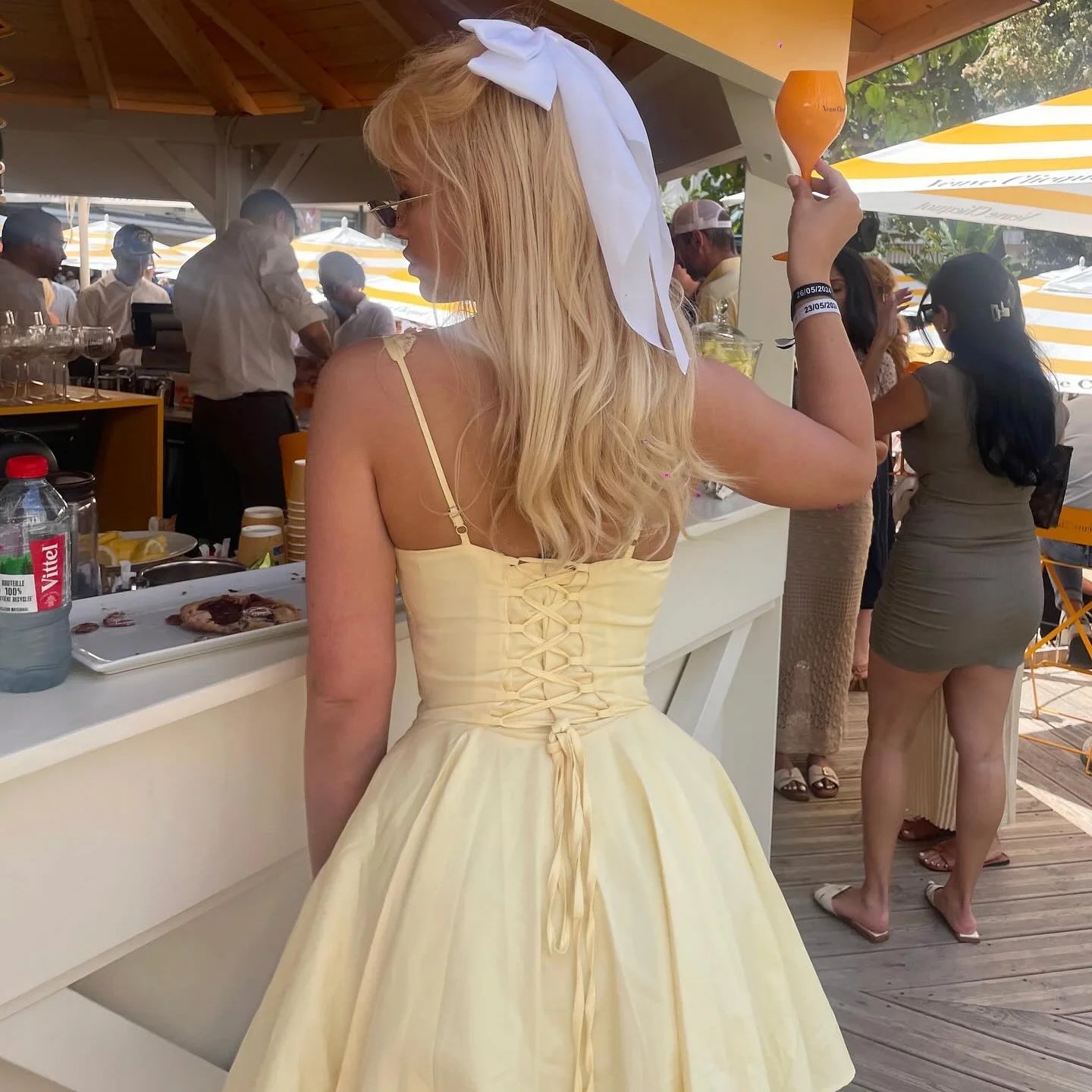 Ming  Yellow Line Dress