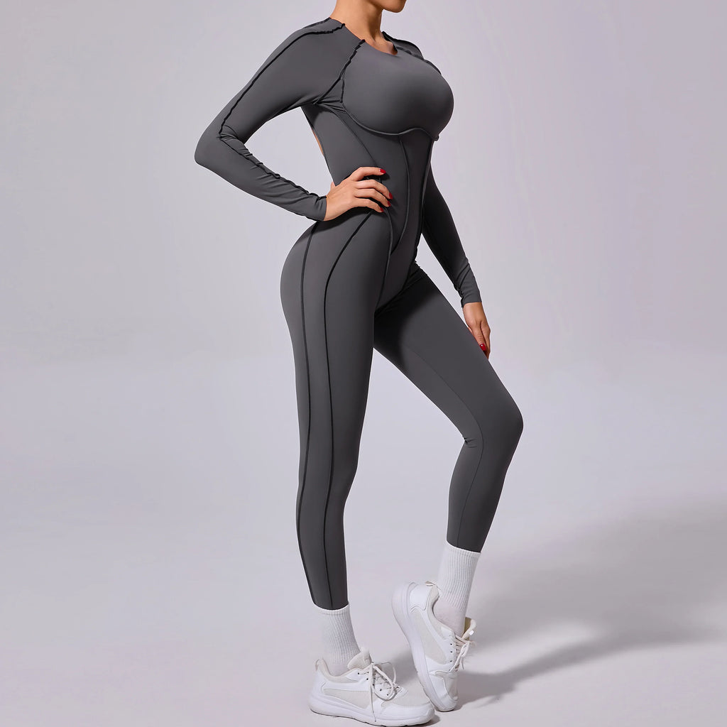 Long Sports Jumpsuit Sleeveless Gym Set