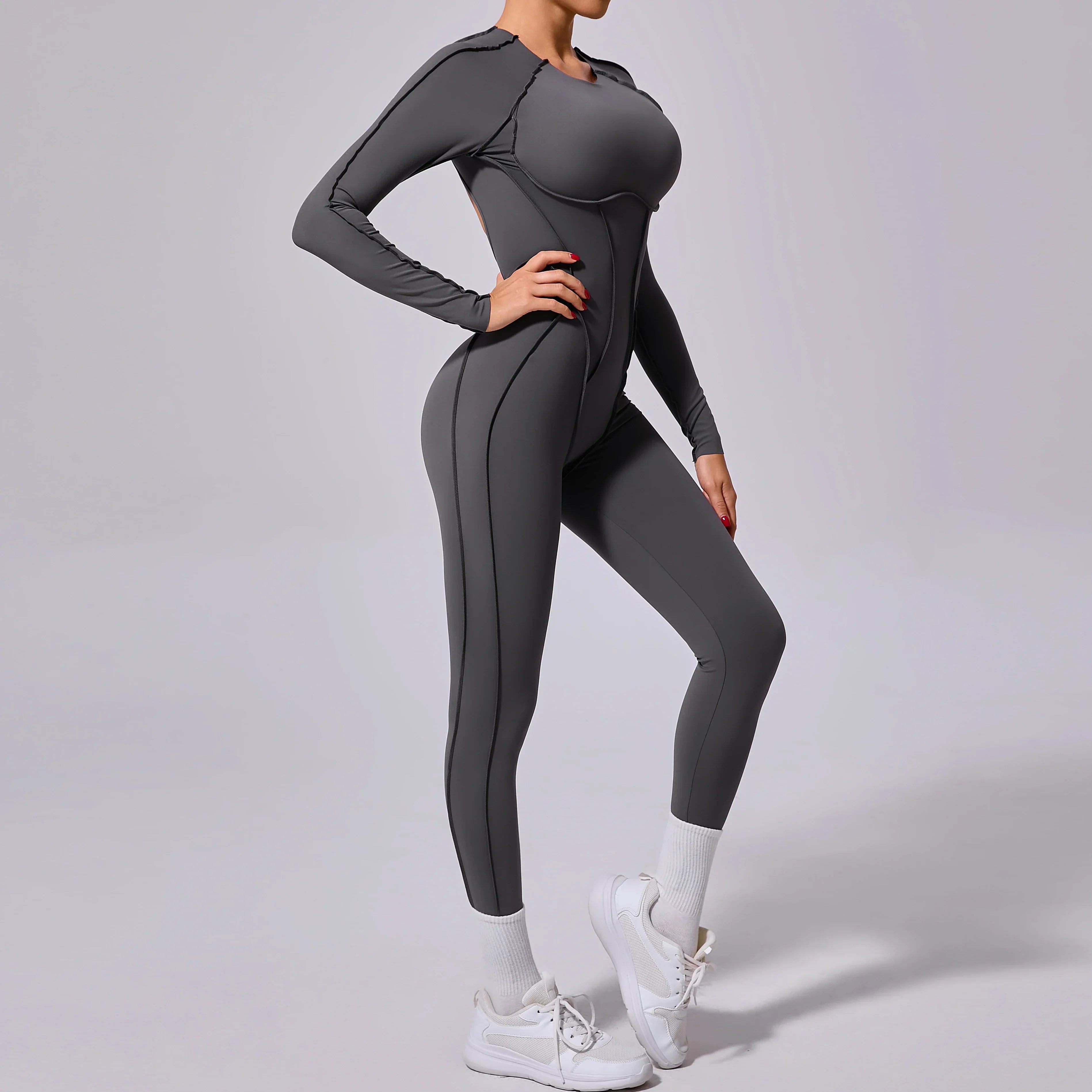 Long Sports Jumpsuit Sleeveless Gym Set