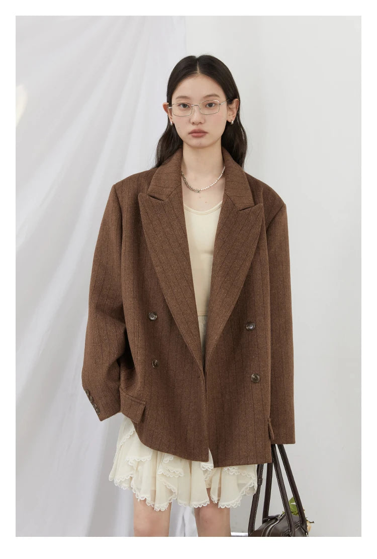 CHIC  Women Woolen Blazer Loose