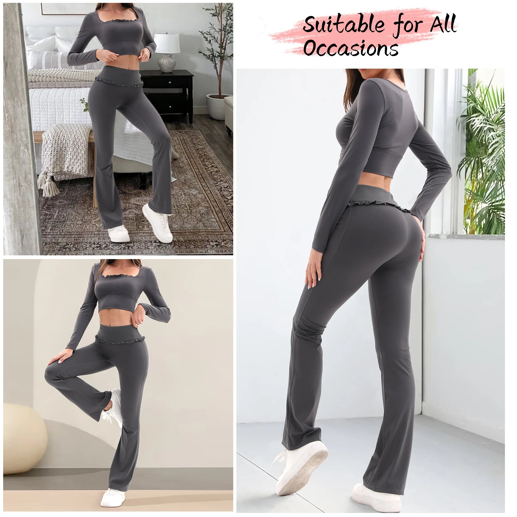 Dingle 2-Piece Frill Yoga Set