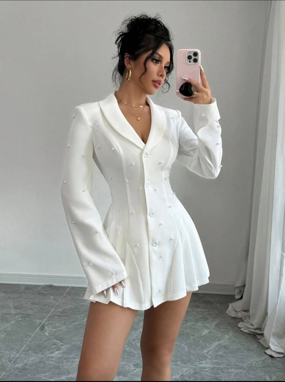 Bert White pearl Blazer